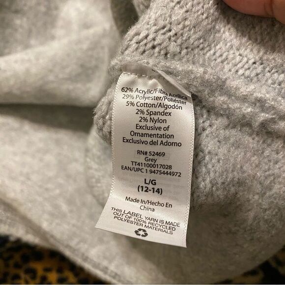 Time and Tru Gray and Purple Patterned Sweater - Picture 7 of 7